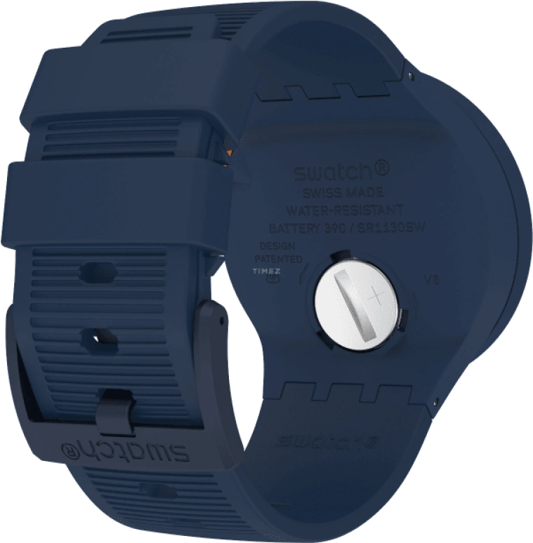 Swatch,THE BOLD 47mm,47mm,Plastic,Blue,Closed,SO27N110
