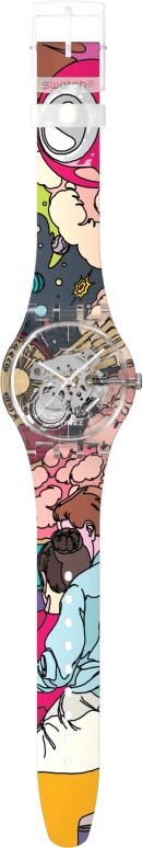 Swatch,Originals 41mm,41mm,Plastic,Transparent,Quartz,Sapphire,Crystal Glass,Round,SUOK145,SUOK145-063