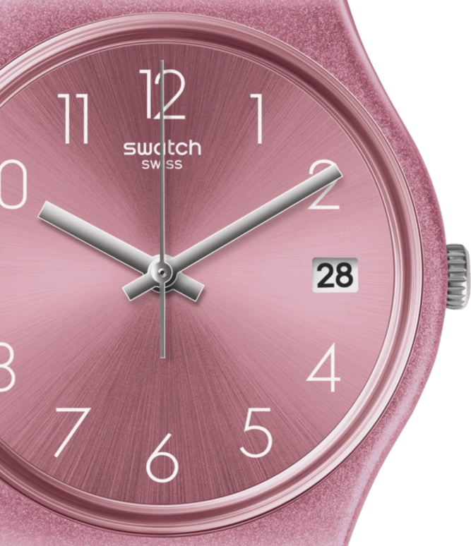 Swatch,Originals 34mm,34mm,Plastic,Pink,Sapphire,Crystal Glass,GP404