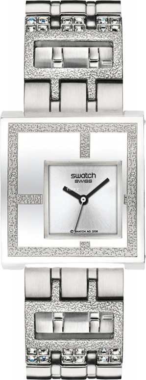 Swatch,Other 34mm,34mm,Stainless Steel,Silver,Quartz,Sapphire,Crystal Glass,Square,YUS100G