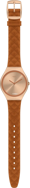 Swatch,SKIN 38mm,38mm,Stainless Steel,Pink,Quartz,Tonneau,Rose Gold,SYXG115