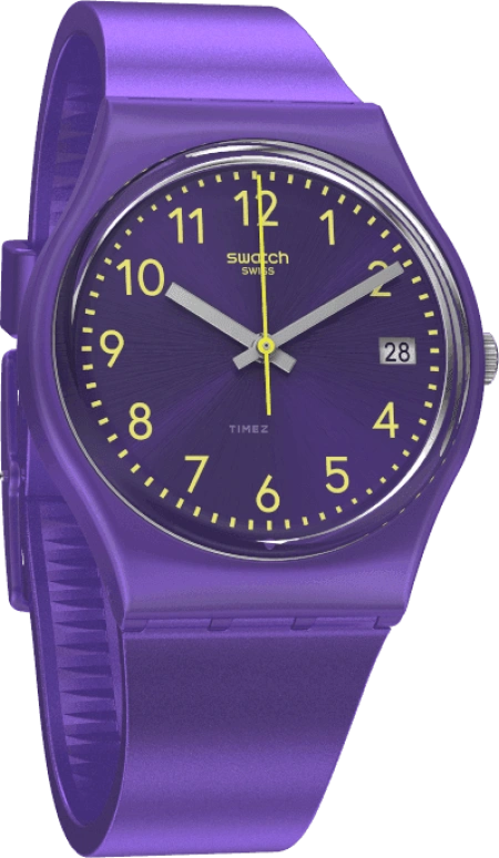 Swatch,Originals 34mm,34mm,Plastic,Purple,GV402