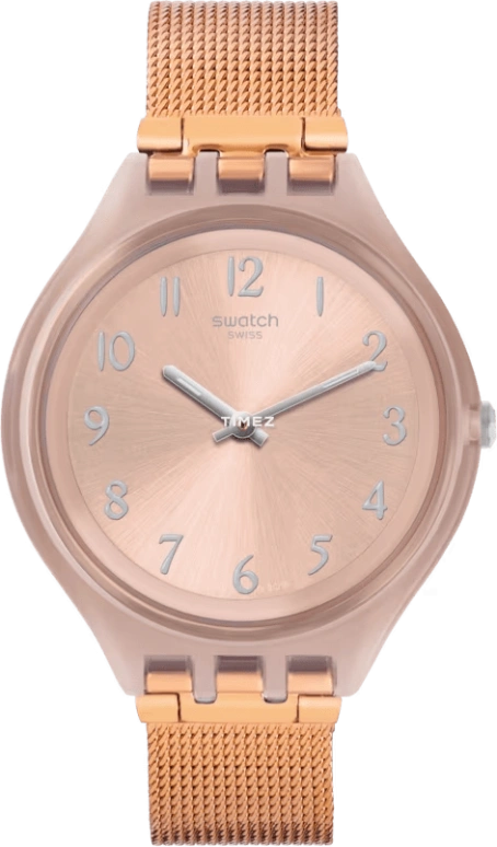 Swatch,SKIN 40mm,40mm,Plastic,Rose Gold,Quartz,Sapphire,Crystal Glass,Round,SVUP100M