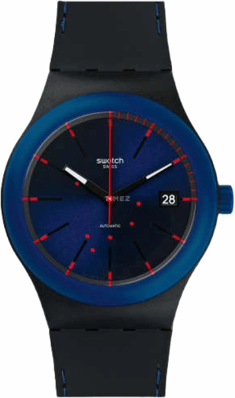 Swatch,Sistem 51 42mm,42mm,Plastic,Blue,Automatic,Day,90hours,SUTB403