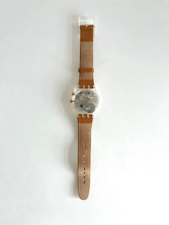 Swatch,Other 34mm,34mm,Plastic,Beige,White,Quartz,Sapphire,Crystal Glass,Round,GK901