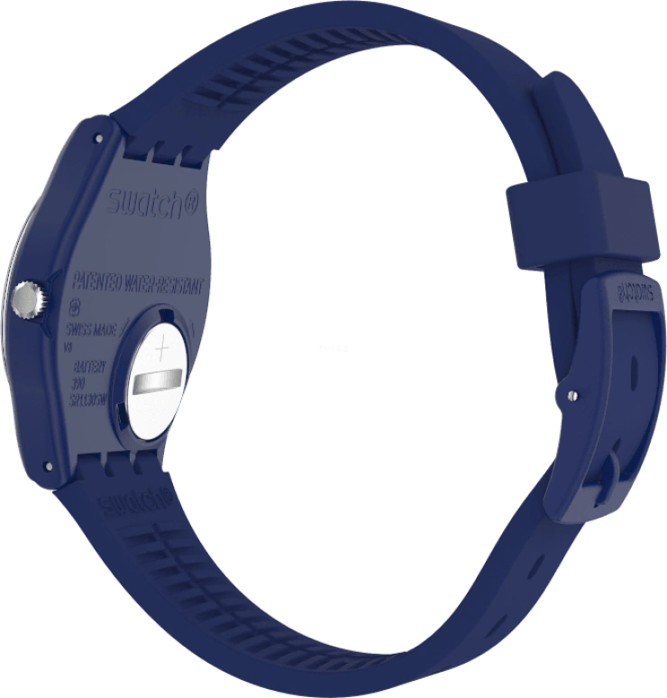 Swatch,Originals 34mm,34mm,Plastic,Blue,Sapphire,Crystal Glass,Closed,GN727