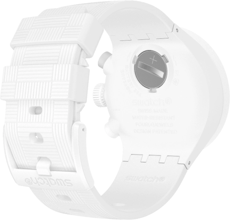 Swatch,THE BOLD 47mm,47mm,Plastic,White,Sapphire,Crystal Glass,SB02W400