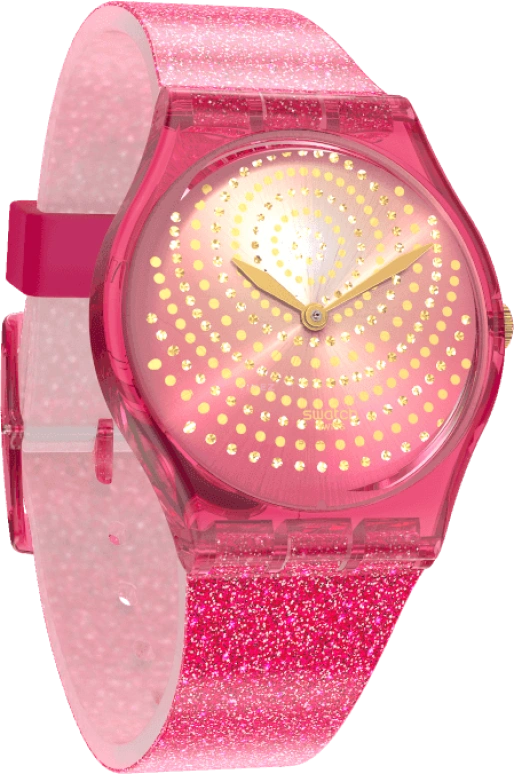 Swatch,Originals 34mm,34mm,Plastic,Pink,Sapphire,Crystal Glass,GP169