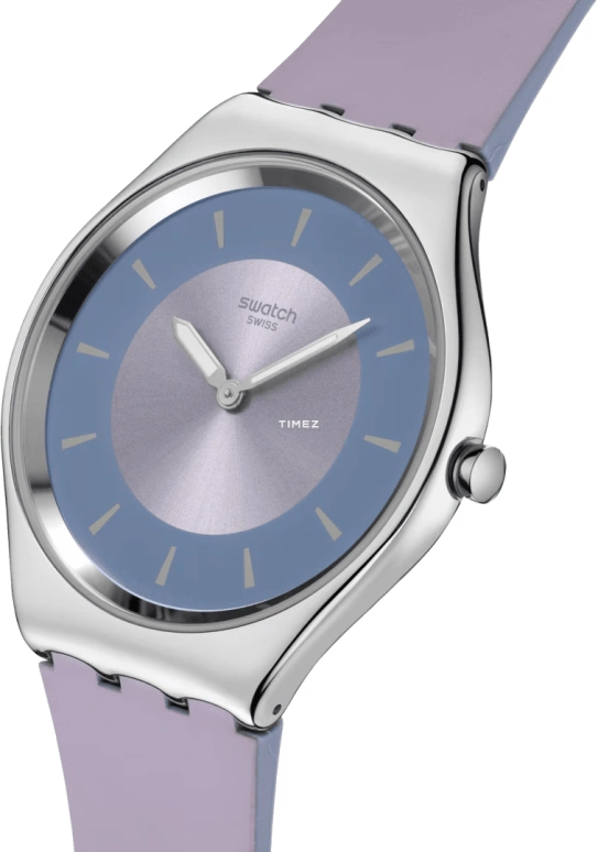 Swatch,SKIN 38mm,38mm,Stainless Steel,Coffee,Cream,Quartz,Round,Silver,SYXS158