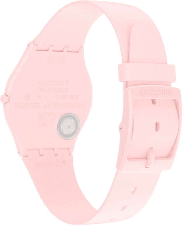 Swatch,SKIN 34mm,34mm,Ceramic,Pink,Closed,SS09P100