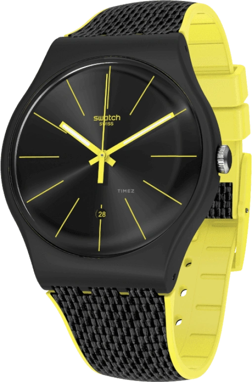 Swatch,Originals 41mm,41mm,Plastic,Black,SUOB406
