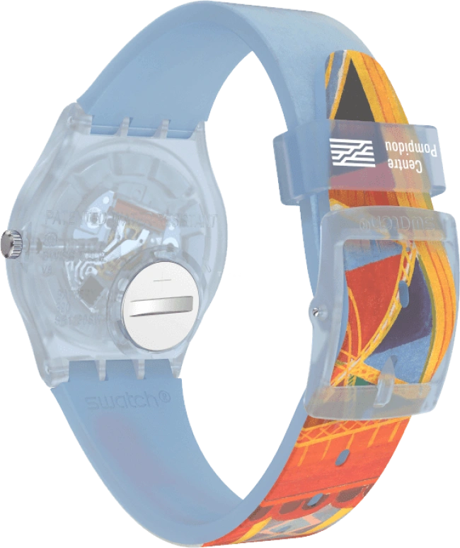 Swatch,Originals 34mm,34mm,Plastic,Blue,Quartz,Sapphire,Crystal Glass,Round,GZ357