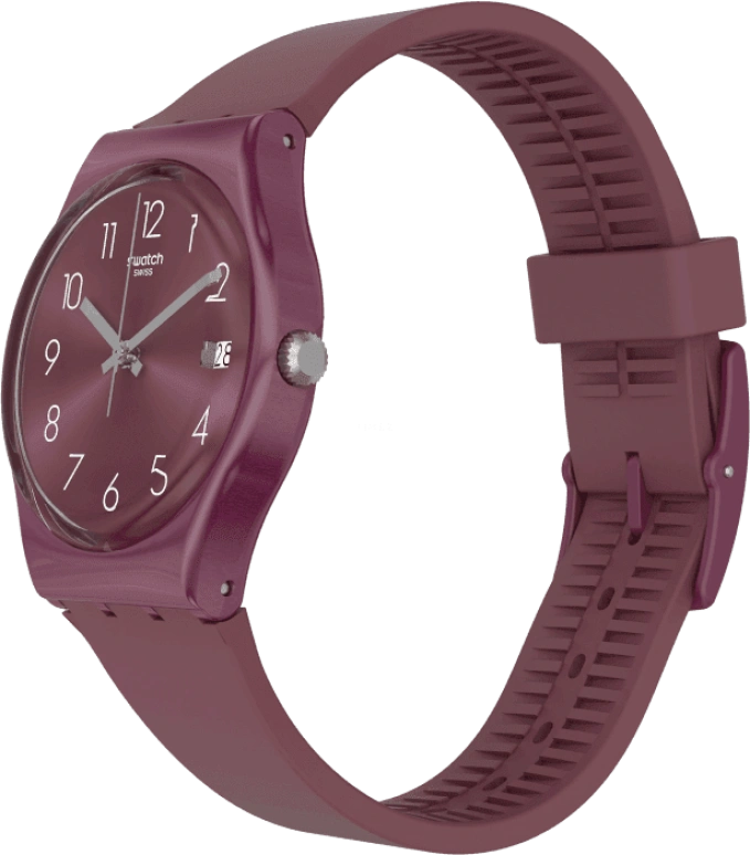 Swatch,Originals 34mm,34mm,Plastic,Purple Red,Closed,GR405