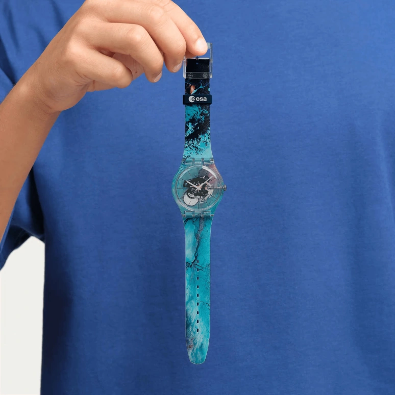 Swatch,Originals 41mm,41mm,Plastic,Blue,Transparent,Pink,Quartz,Round,Transparent,SUOK144,SUOK144-067