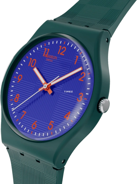 Swatch,Originals 34mm,34mm,Bio-sourced,Blue,Quartz,Bio-sourced,Glass,Round,SO28N120,SO28N120-5300