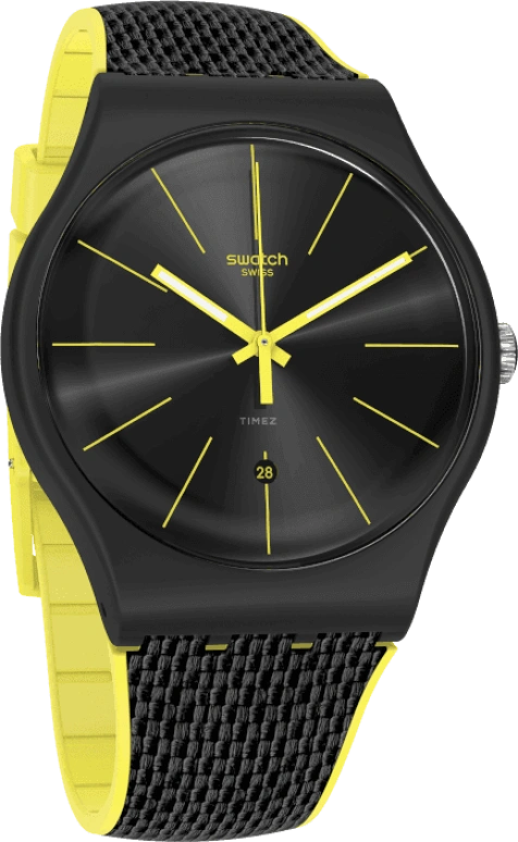 Swatch,Originals 41mm,41mm,Plastic,Black,SUOB406