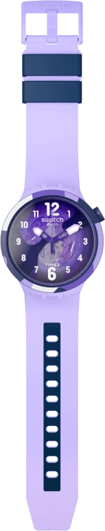 Swatch,Other 47mm,47mm,Bio-sourced,Purple,Quartz,Sapphire,Crystal Glass,Round,SB05V101