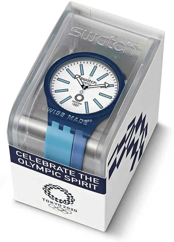 Swatch,Originals 47mm,47mm,Plastic,White,Quartz,Round,Blue,SO27Z100