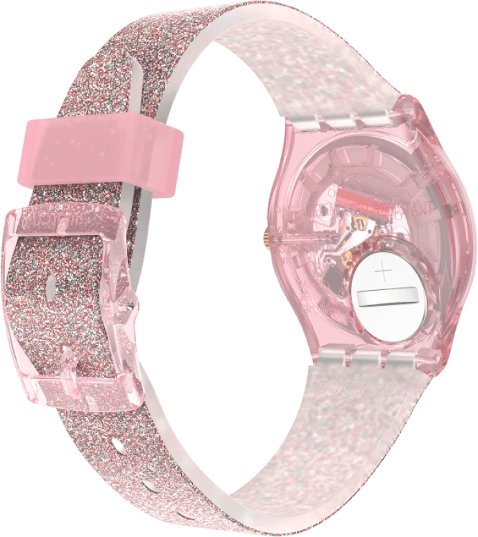 Swatch,Originals 34mm,34mm,Plastic,Pink,Sapphire,Crystal Glass,GP168