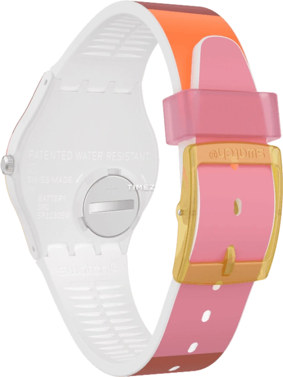 Swatch,Originals 34mm,34mm,Plastic,Multi-Color,Quartz,Sapphire,Crystal Glass,Round,GW198