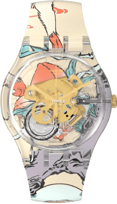 Swatch,Originals 41mm,41mm,Plastic,Transparent,Quartz,Round,SUOK146,SUOK146-019