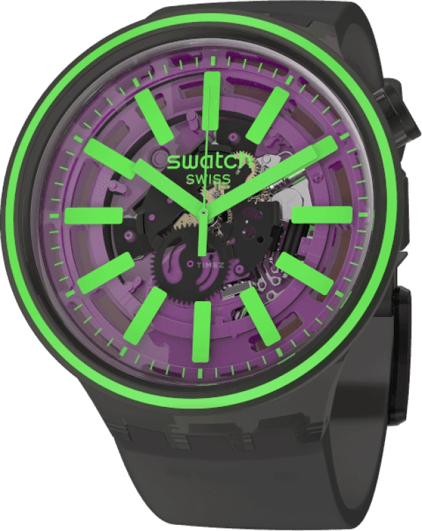 Swatch,THE BOLD 47mm,47mm,Plastic,Purple,SO27B113