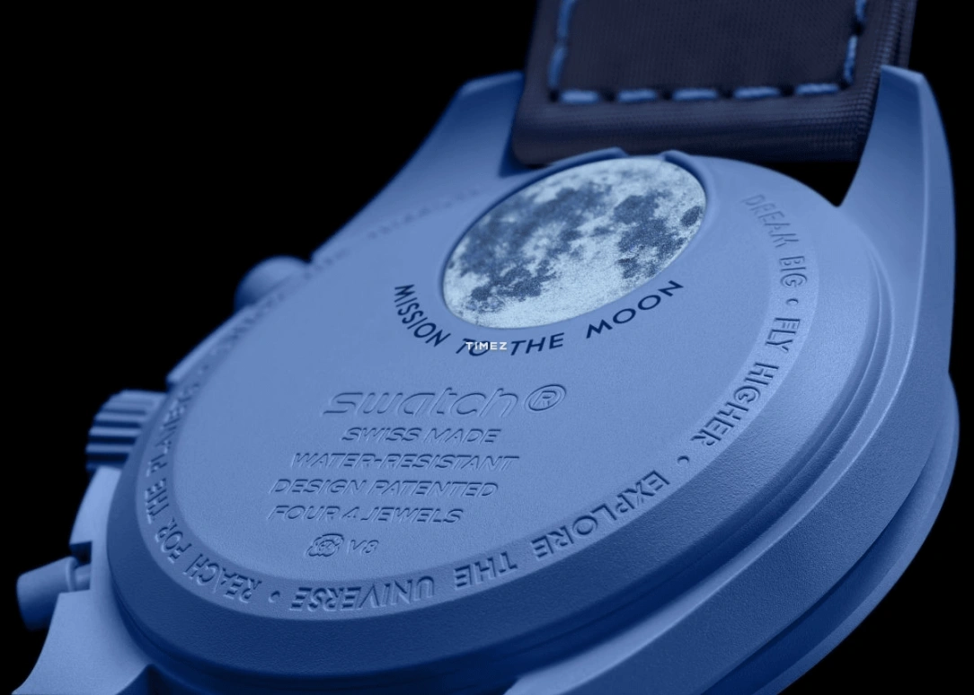 Swatch,BIOCERAMIC 42mm,42mm,Bioceramic,White,Blue,Quartz,Chronograph,Moonphase,SO33N700