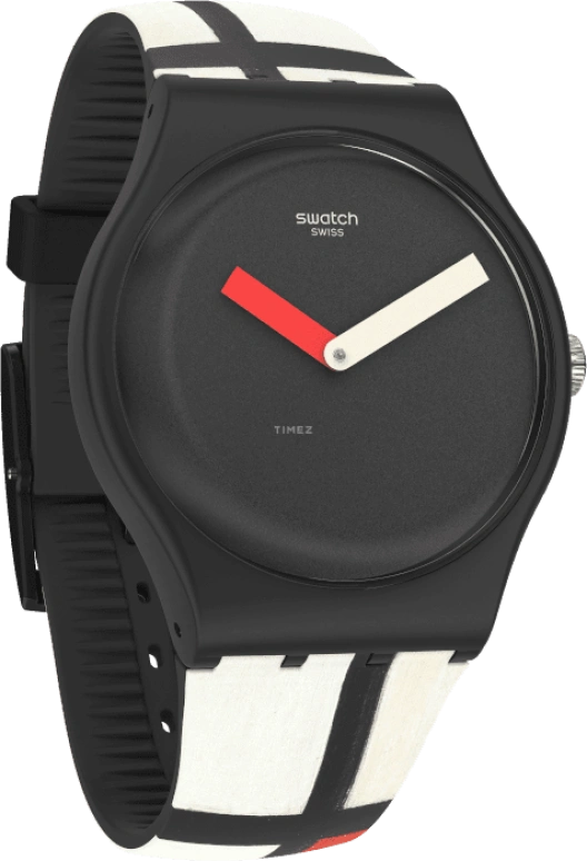 Swatch,Originals 41mm,41mm,Plastic,Black,Quartz,Sapphire,Crystal Glass,Round,SUOZ344