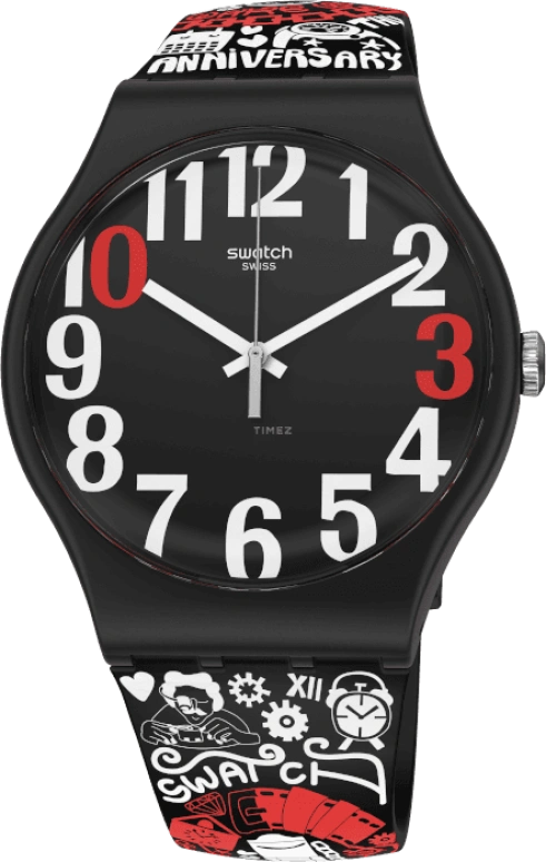 Swatch,Originals 41mm,41mm,Plastic,Black,SUOZ322