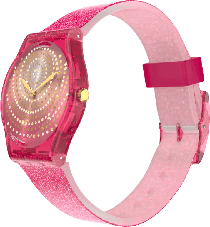 Swatch,Originals 34mm,34mm,Plastic,Pink,Sapphire,Crystal Glass,GP169