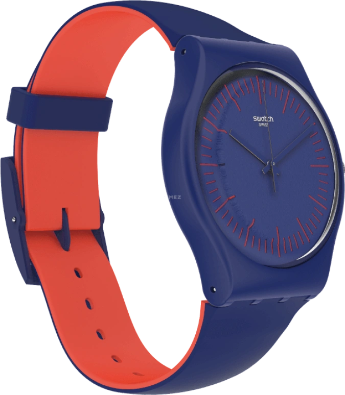 Swatch,Originals 41mm,41mm,Plastic,Blue,Sapphire,Crystal Glass,SUON146