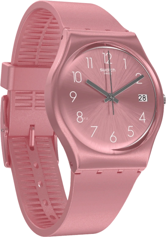 Swatch,Originals 34mm,34mm,Plastic,Pink,Sapphire,Crystal Glass,GP404
