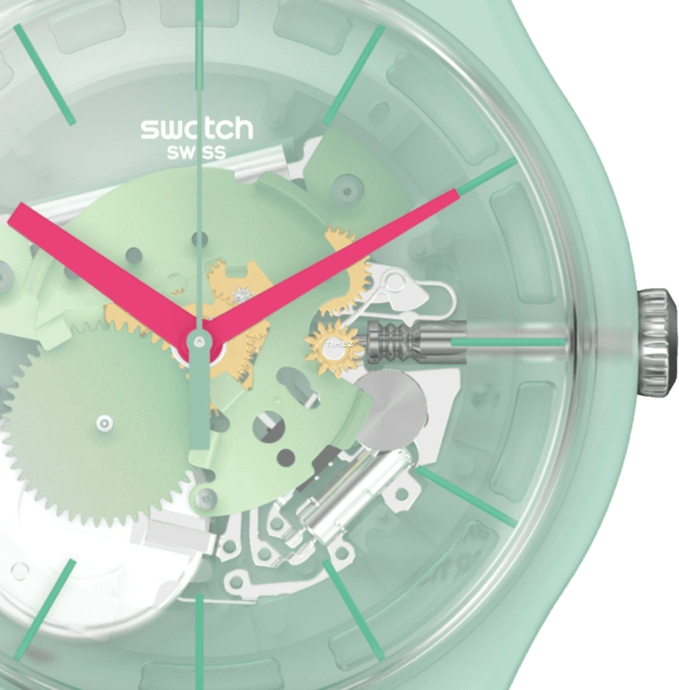 Swatch,Originals 41mm,41mm,Plastic,Transparent,Quartz,Tonneau,SUOK152