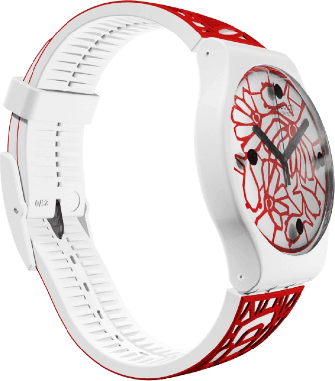 Swatch,Originals 41mm,41mm,Plastic,White,Closed,SUOZ259C
