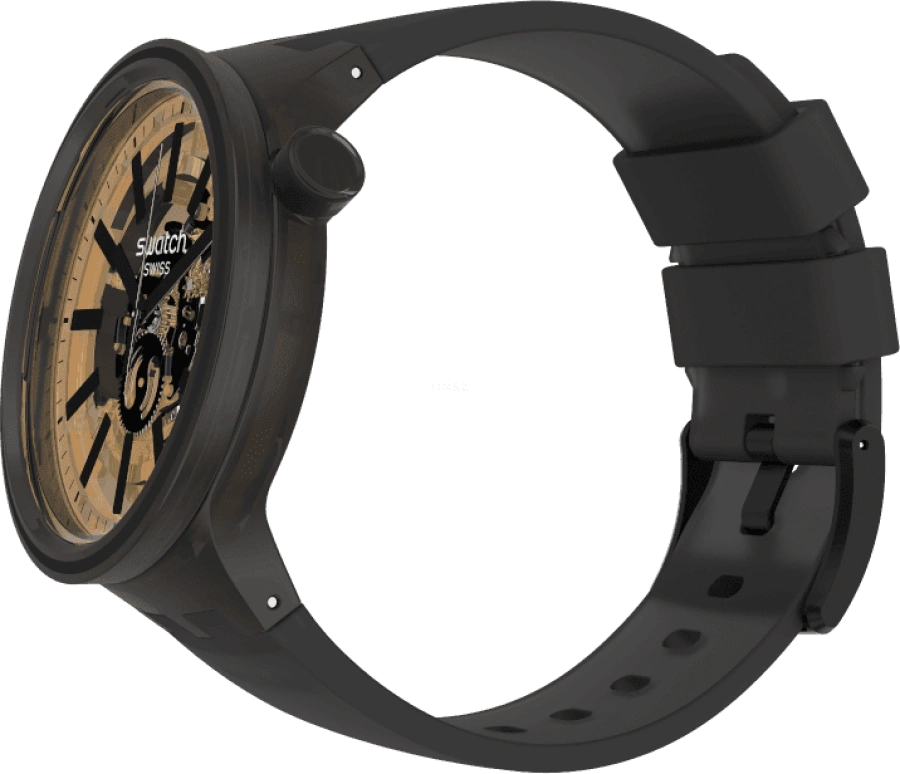 Swatch,THE BOLD 47mm,47mm,Plastic,Coffee,Brown,SO27B115