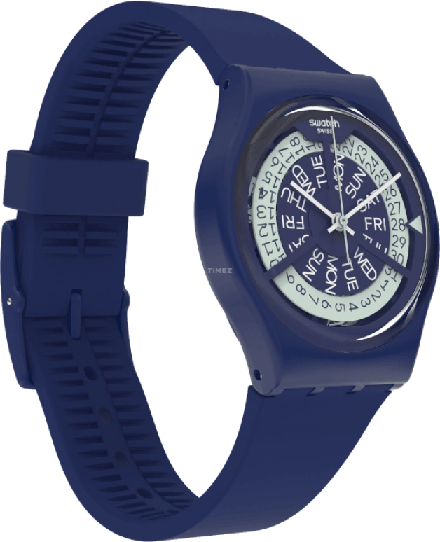 Swatch,Originals 34mm,34mm,Plastic,Blue,Sapphire,Crystal Glass,Closed,GN727