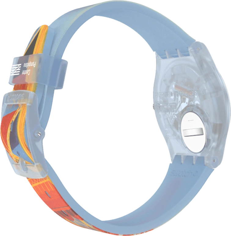 Swatch,Originals 34mm,34mm,Plastic,Blue,Quartz,Sapphire,Crystal Glass,Round,GZ357