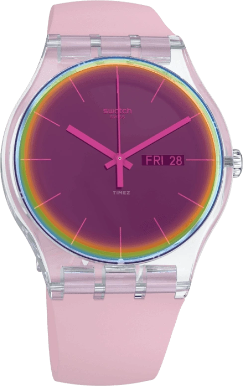Swatch,Originals 41mm,41mm,Plastic,Pink Red,Red,SUOK710