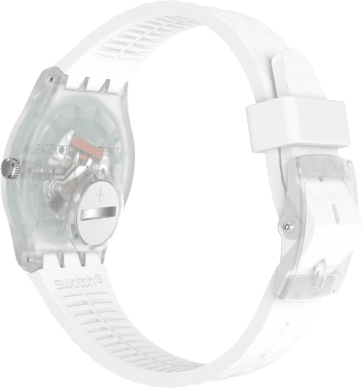 Swatch,Originals 34mm,34mm,Plastic,White,Quartz,Baton,GE286