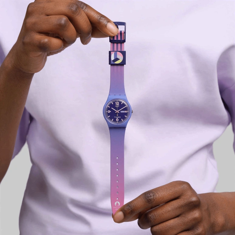 Swatch,Originals 34mm,34mm,Bio-sourced,Purple,Quartz,Date,Day,SO28V700