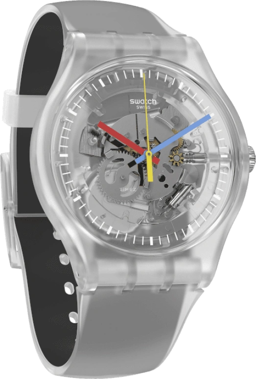 Swatch,Originals 41mm,41mm,Plastic,Skeleton,Quartz,Round,Transparent,SUOK157