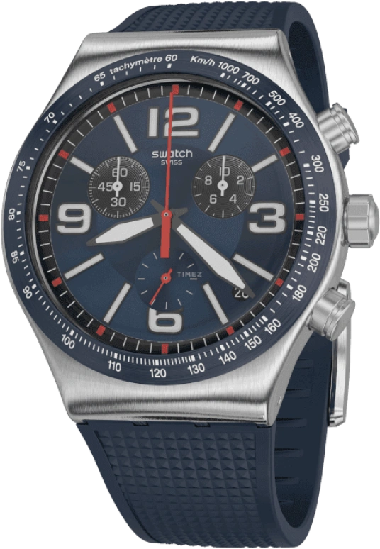 Swatch,IRONY 43mm,43mm,Stainless Steel,Blue,YVS454