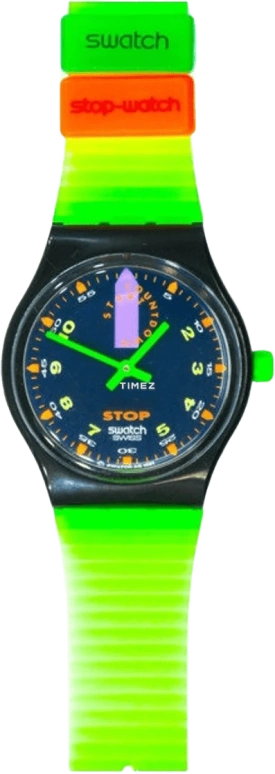 Swatch,Other 34mm,34mm,Plastic,Black,Quartz,Sapphire,Crystal Glass,Tonneau,SSB100
