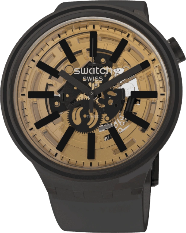 Swatch,THE BOLD 47mm,47mm,Plastic,Coffee,Brown,SO27B115