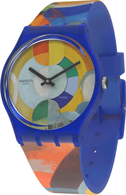 Swatch,Originals 34mm,34mm,Plastic,Multi-Color,Quartz,Sapphire,Crystal Glass,Round,GZ712
