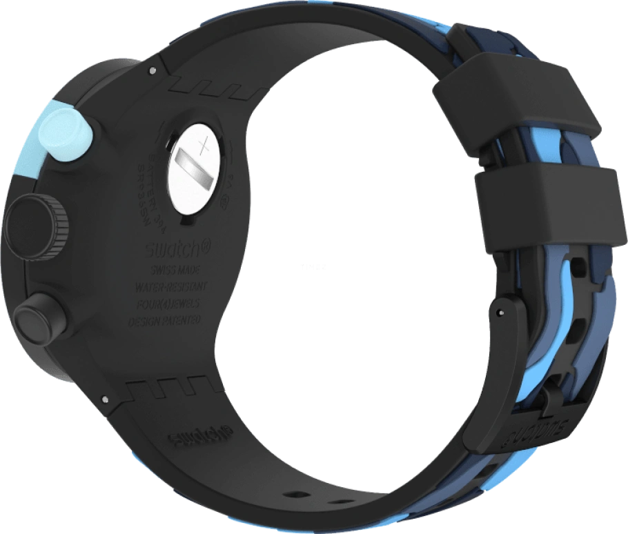 Swatch,THE BOLD 47mm,47mm,Plastic,Black,Sapphire,Crystal Glass,Closed,SB02B408