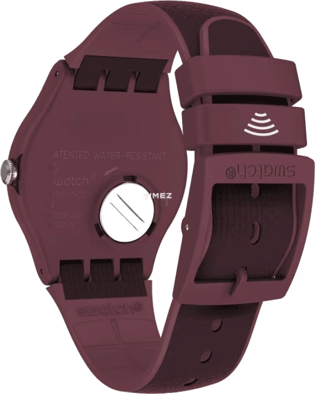 Swatch,Originals 41mm,41mm,Plastic,Red,Transparent,Quartz,Tonneau,Red,SVIR101,SVIR101-5300