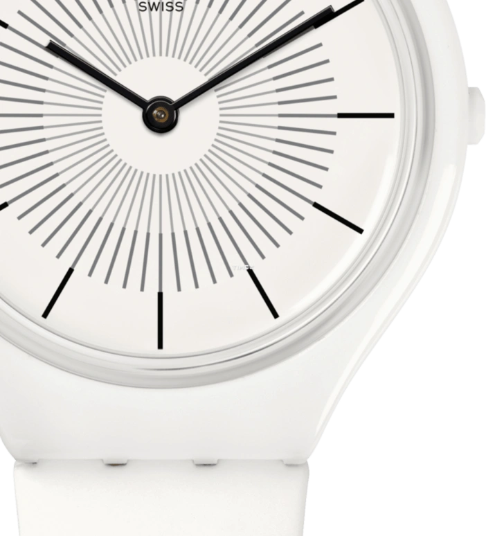 Swatch,SKIN 36.80mm,36.80mm,Plastic,White,Quartz,Tonneau,SVOW100