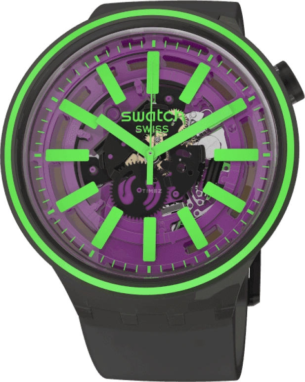 Swatch,THE BOLD 47mm,47mm,Plastic,Purple,SO27B113