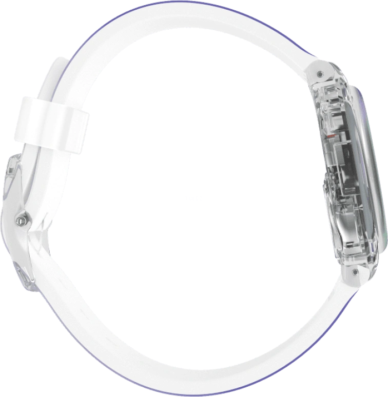 Swatch,Originals 34mm,34mm,Plastic,Purple,Green,Sapphire,Crystal Glass,GE718